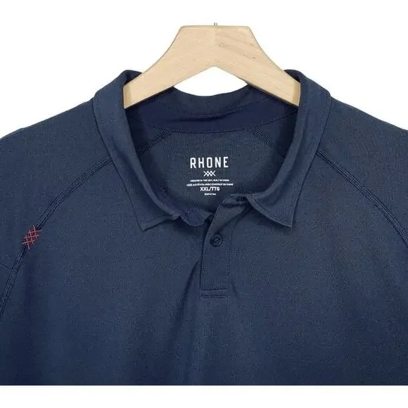 Rhone Delta Pique Polo Shirt Mens 2XL Performance Lightweight Golf Stretch - Picture 8 of 14